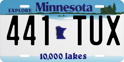 MN license plate 441TUX