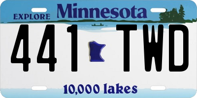 MN license plate 441TWD