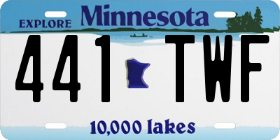 MN license plate 441TWF