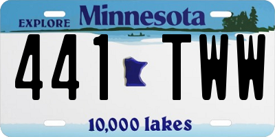 MN license plate 441TWW