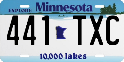 MN license plate 441TXC