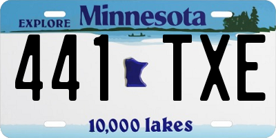 MN license plate 441TXE