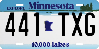 MN license plate 441TXG