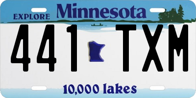 MN license plate 441TXM