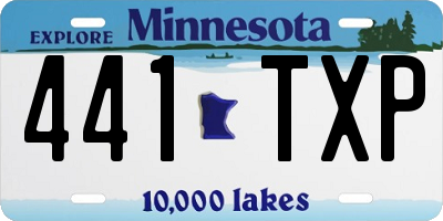 MN license plate 441TXP