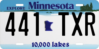 MN license plate 441TXR