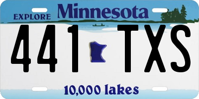 MN license plate 441TXS