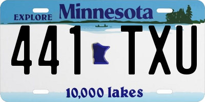 MN license plate 441TXU