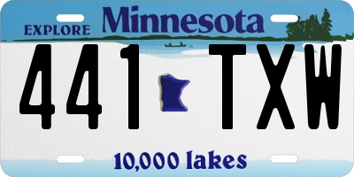 MN license plate 441TXW