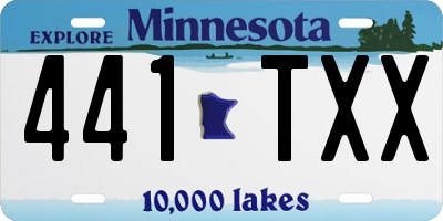 MN license plate 441TXX