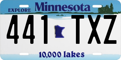 MN license plate 441TXZ