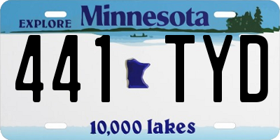 MN license plate 441TYD