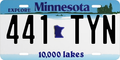 MN license plate 441TYN