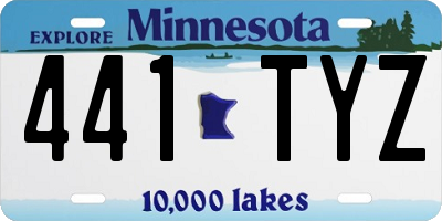 MN license plate 441TYZ
