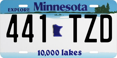 MN license plate 441TZD