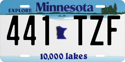 MN license plate 441TZF