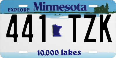 MN license plate 441TZK