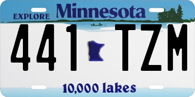 MN license plate 441TZM