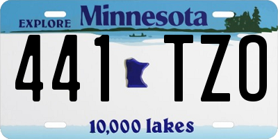 MN license plate 441TZO