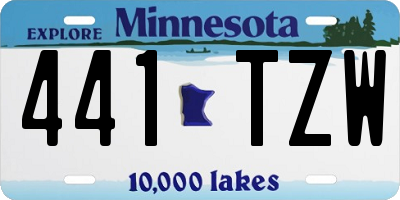 MN license plate 441TZW
