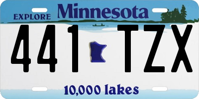 MN license plate 441TZX