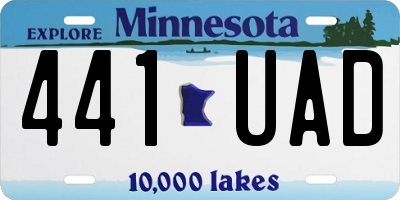 MN license plate 441UAD