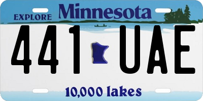 MN license plate 441UAE