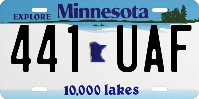 MN license plate 441UAF