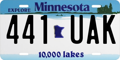 MN license plate 441UAK