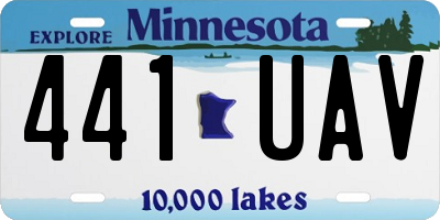 MN license plate 441UAV