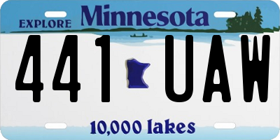 MN license plate 441UAW
