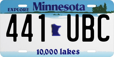 MN license plate 441UBC