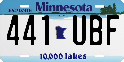MN license plate 441UBF