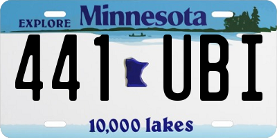 MN license plate 441UBI