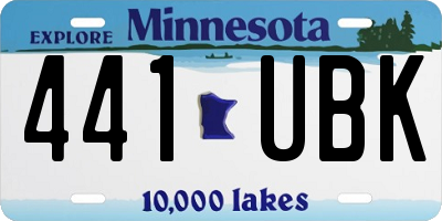 MN license plate 441UBK