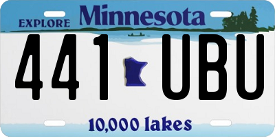 MN license plate 441UBU