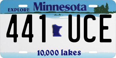 MN license plate 441UCE
