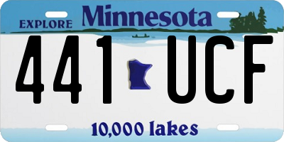 MN license plate 441UCF