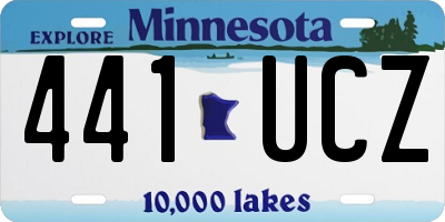 MN license plate 441UCZ