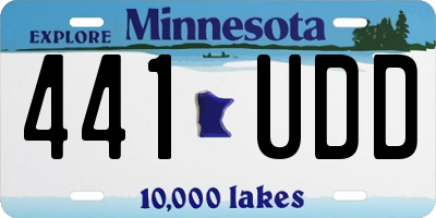 MN license plate 441UDD