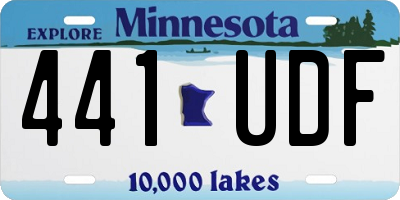 MN license plate 441UDF