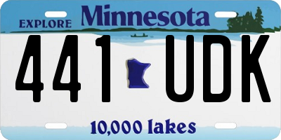 MN license plate 441UDK
