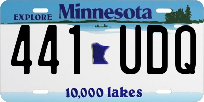 MN license plate 441UDQ