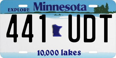 MN license plate 441UDT