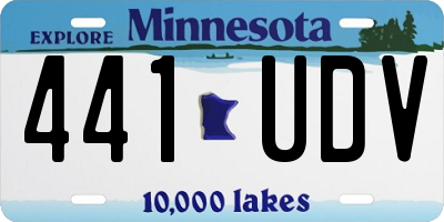 MN license plate 441UDV