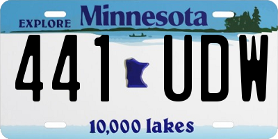 MN license plate 441UDW