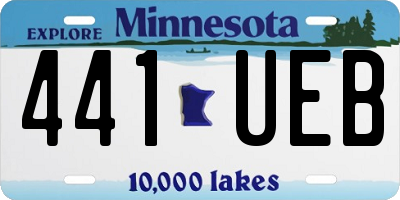 MN license plate 441UEB