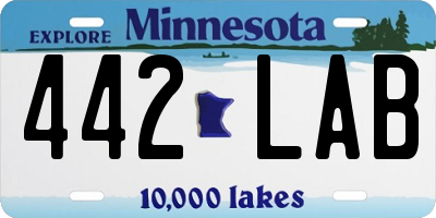 MN license plate 442LAB