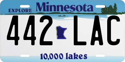 MN license plate 442LAC