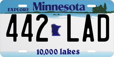 MN license plate 442LAD
